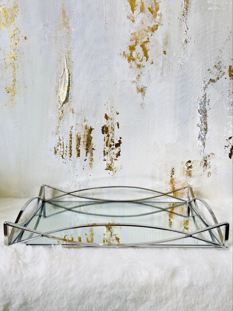 Large Decorative Ornate Mirrored Tray